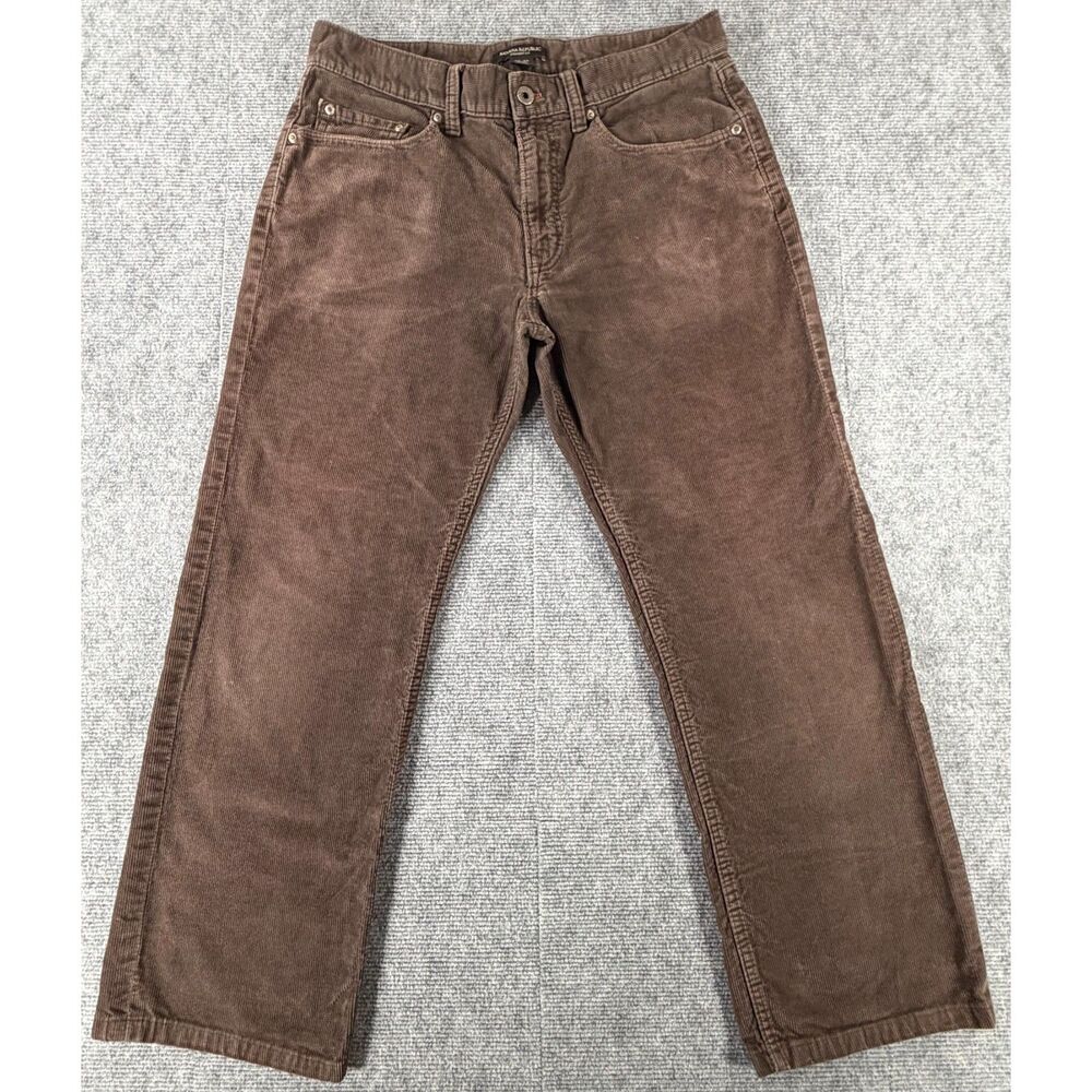Banana Republic Men's Chocolate Brown Corduroy Straight Fit Pants Size 32x30